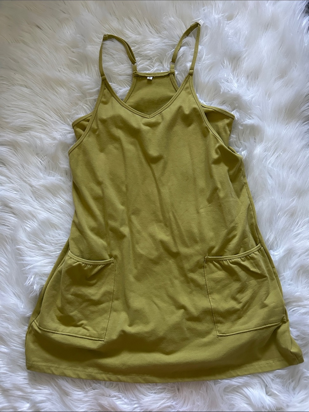 Women’s Olive Green Mini Dress with Pockets